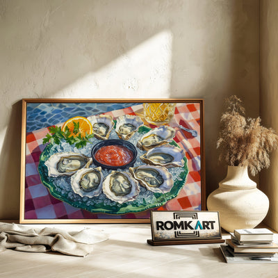 Oyster Platter Still Life Oil Painting - image 6