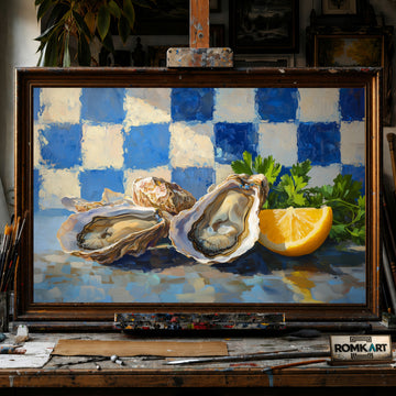 Oysters and Lemon Still Life Oil Painting