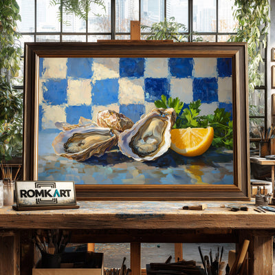 Oysters and Lemon Still Life Oil Painting - image 2