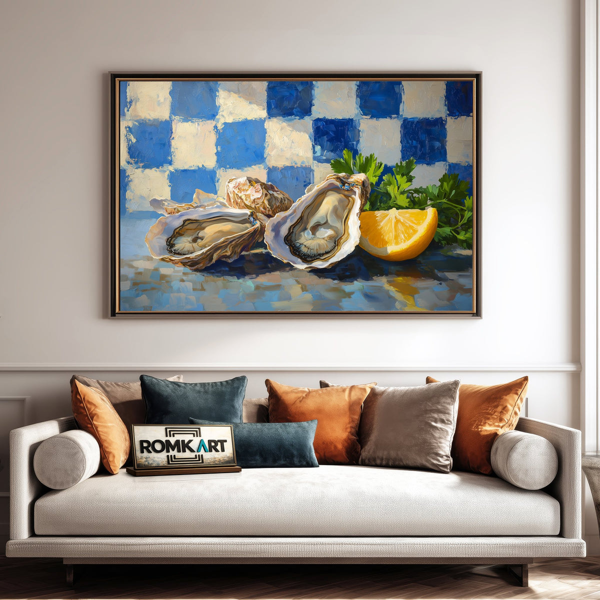 Oysters and Lemon Still Life Oil Painting - image 4