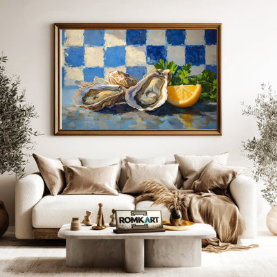 Oysters and Lemon Still Life Oil Painting - image 5
