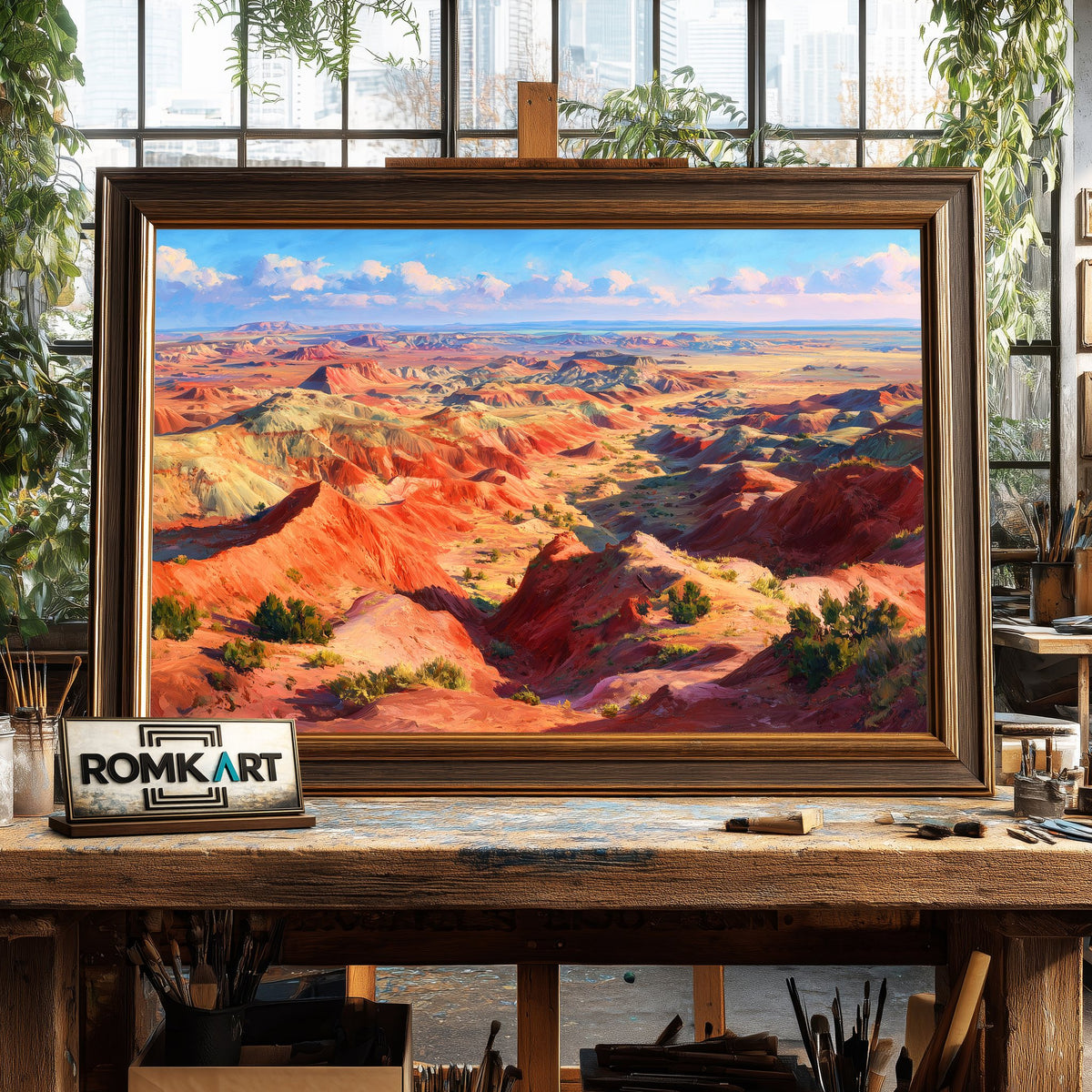 Painted Desert Badlands Landscape Oil Painting - image 2