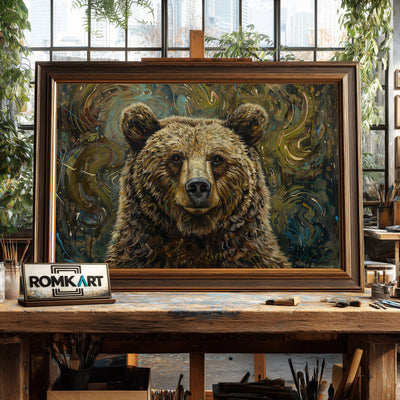Painting of Bear Wildlife Oil Painting - image 2