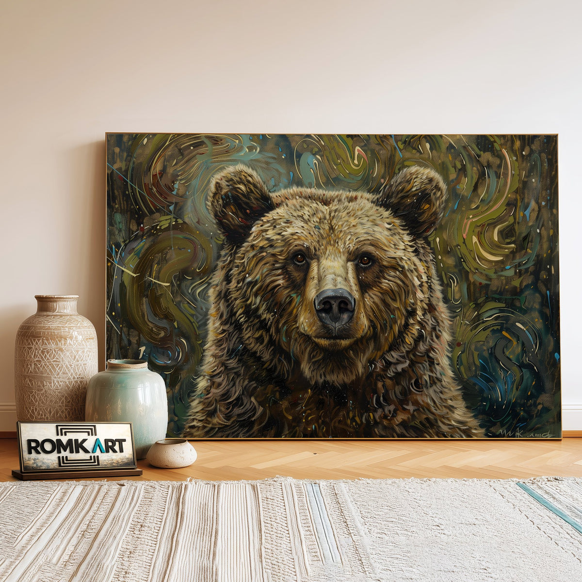 Painting of Bear Wildlife Oil Painting - image 3