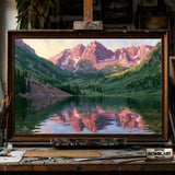 Painting of Maroon Bells hand-painted oil painting on canvas