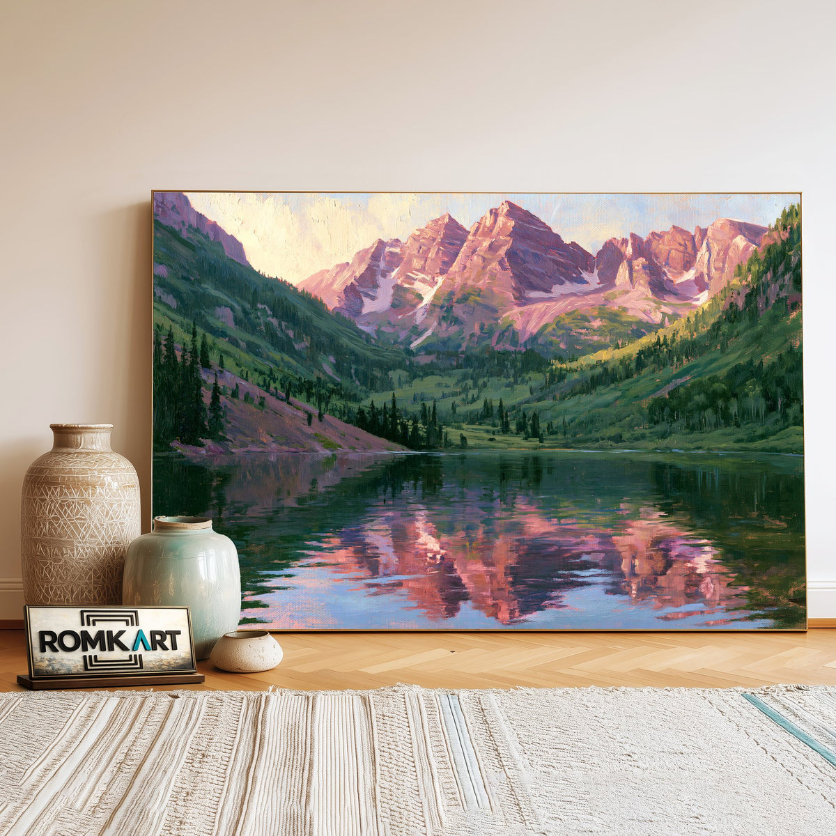 Painting of Maroon Bells Landscape Oil Painting - image 3