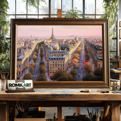 Panoramic view of Paris Cityscape Oil Painting - image 2
