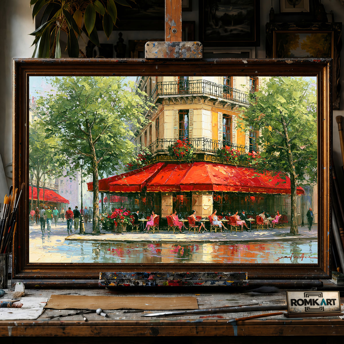 Paris Street Corner hand-painted oil painting on canvas
