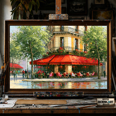 Paris Street Corner hand-painted oil painting on canvas