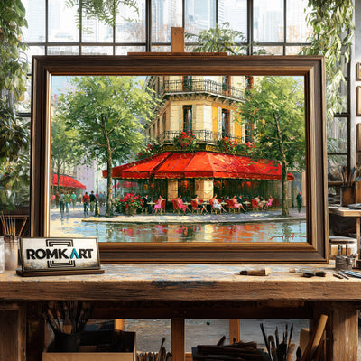 Paris Street Corner Cityscape Oil Painting - image 2