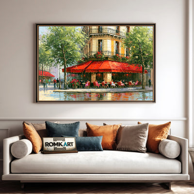 Paris Street Corner Cityscape Oil Painting - image 4
