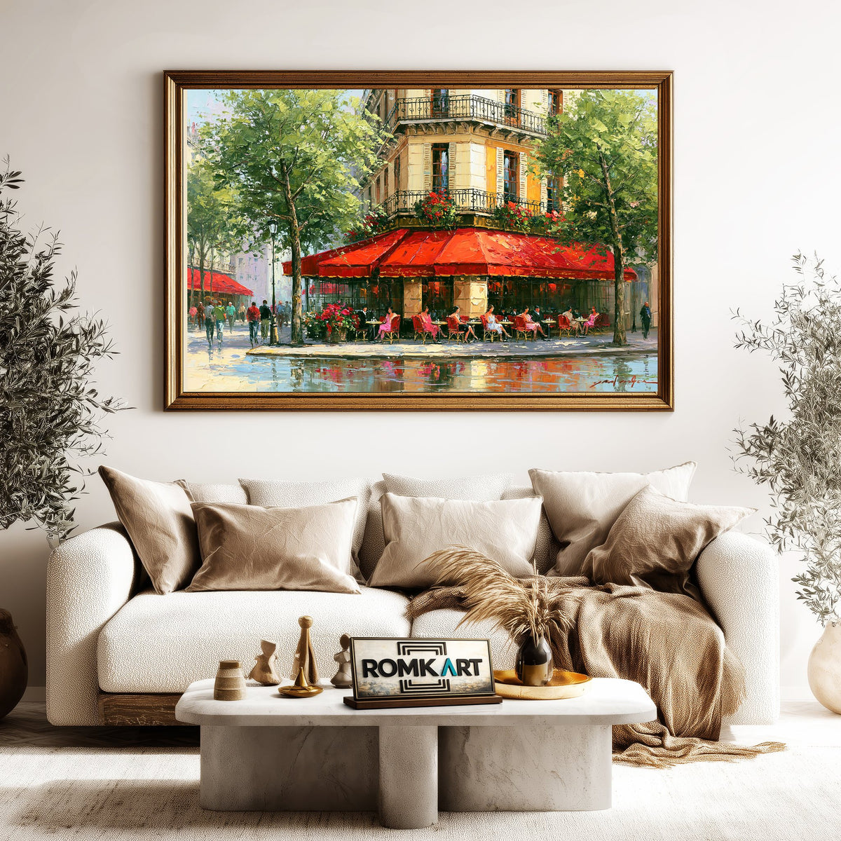 Paris Street Corner Cityscape Oil Painting - image 5