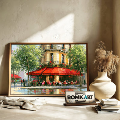 Paris Street Corner Cityscape Oil Painting - image 6