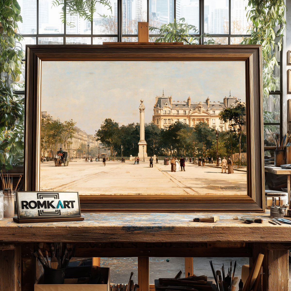 Parisian Boulevard Oil Painting - image 2