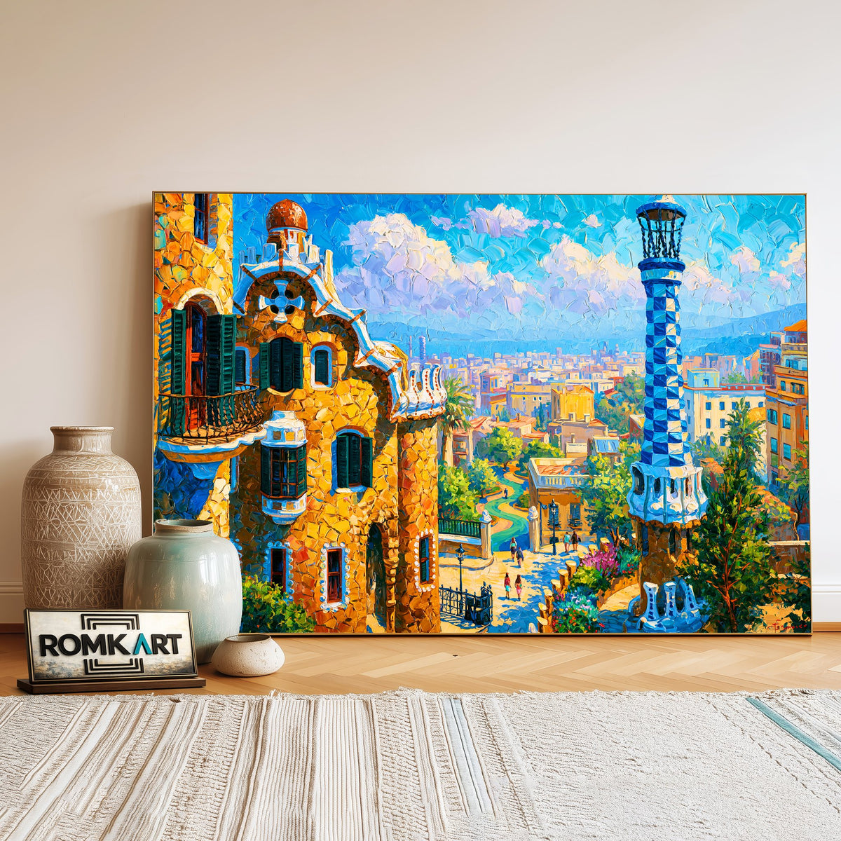 Park Güell Art Cityscape Oil Painting - image 3