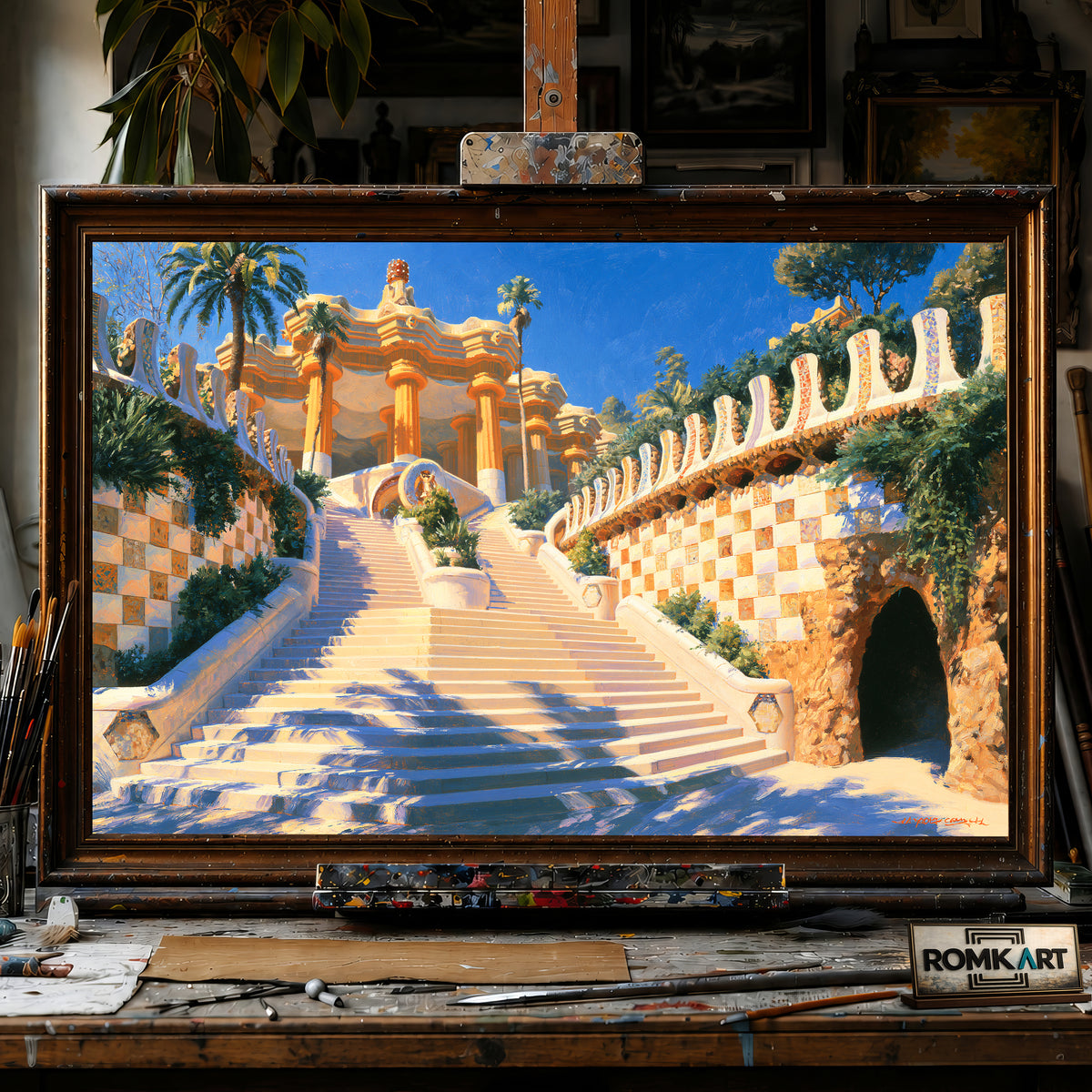 Park Güell hand-painted oil painting on canvas