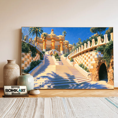 Park Güell Cityscape Oil Painting - image 3
