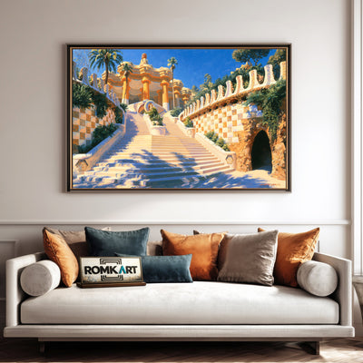 Park Güell Cityscape Oil Painting - image 4