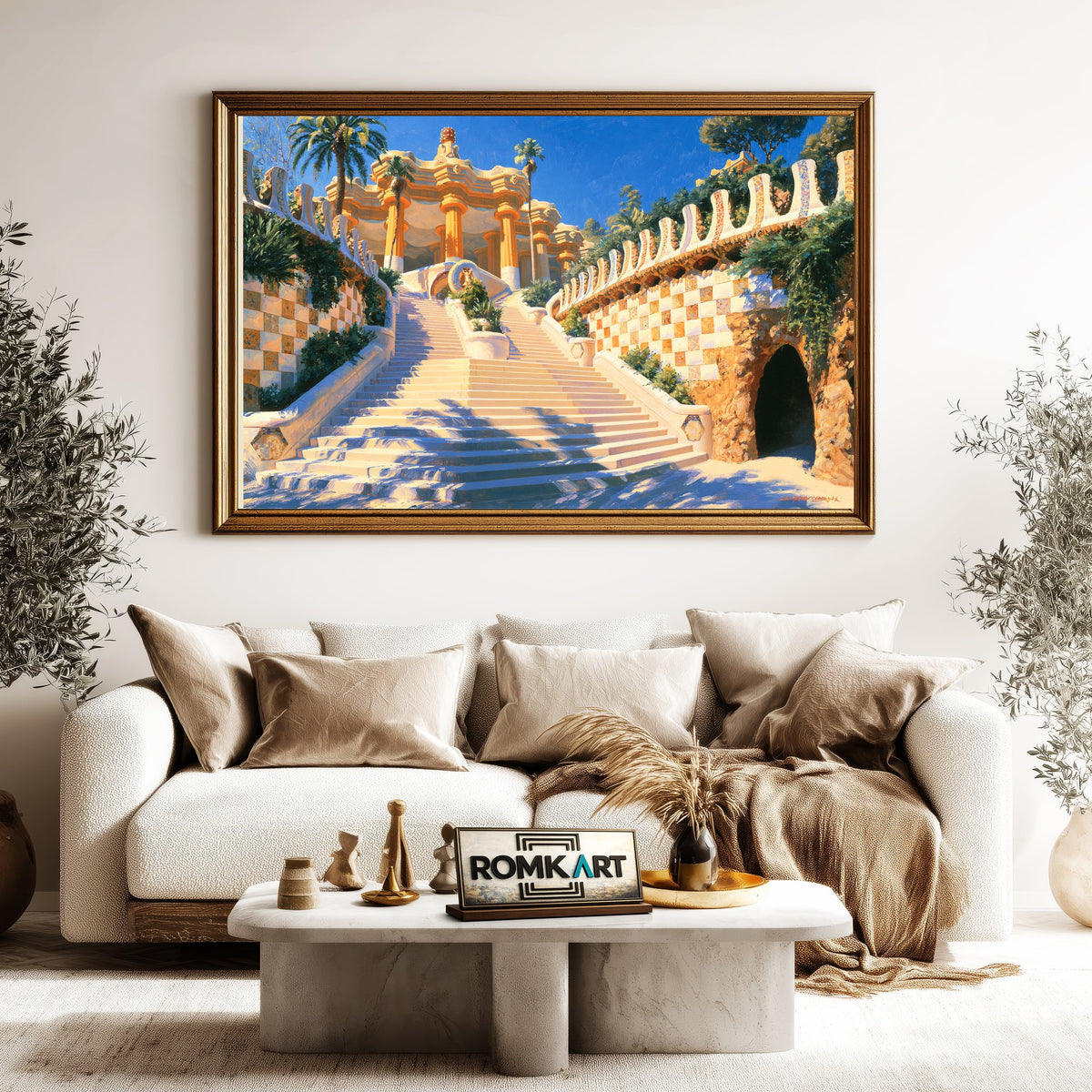 Park Güell Cityscape Oil Painting - image 5