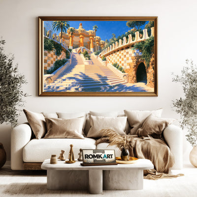 Park Güell Cityscape Oil Painting - image 5