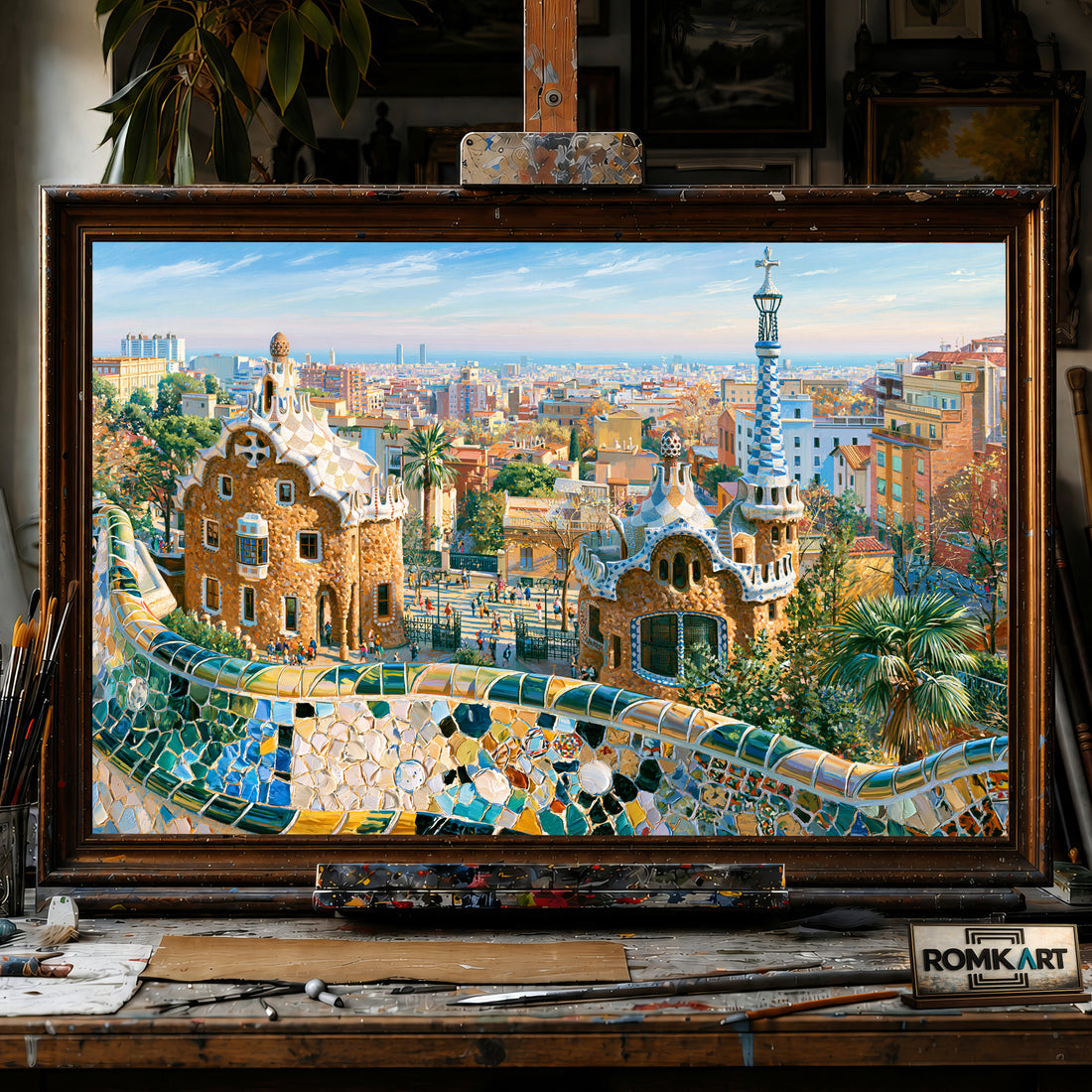 Park Guell Spain hand-painted oil painting on canvas