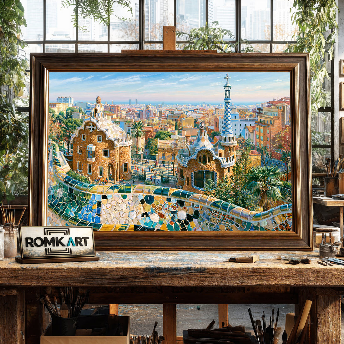 Park Guell Spain hand-painted oil painting on canvas