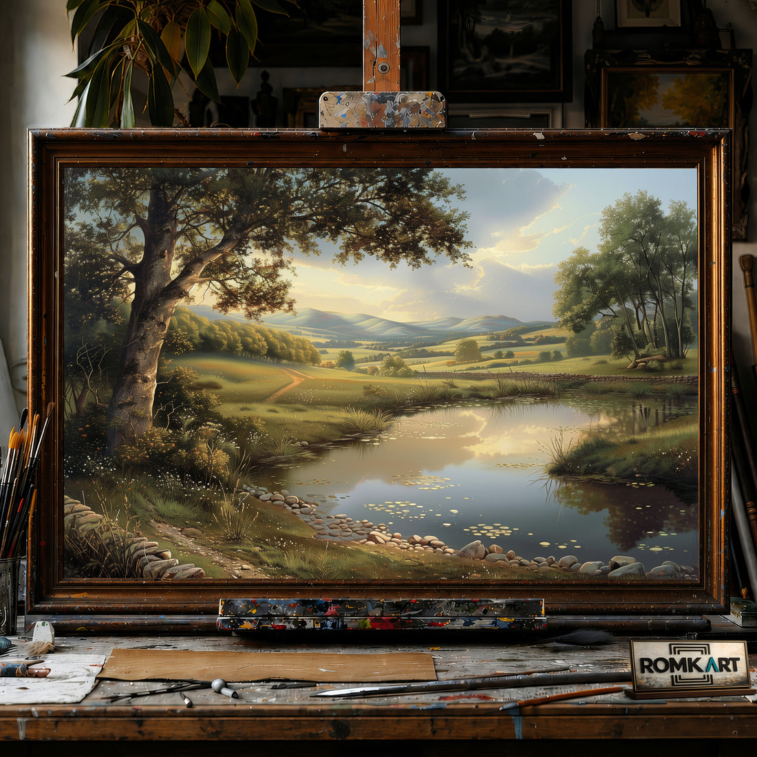 Pastoral Landscape hand-painted oil painting on canvas