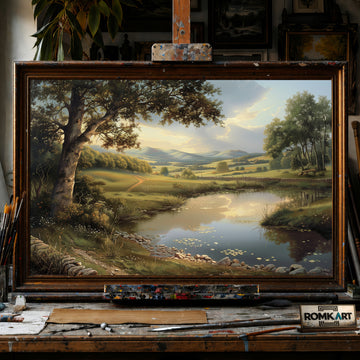 Pastoral Landscape hand-painted oil painting on canvas