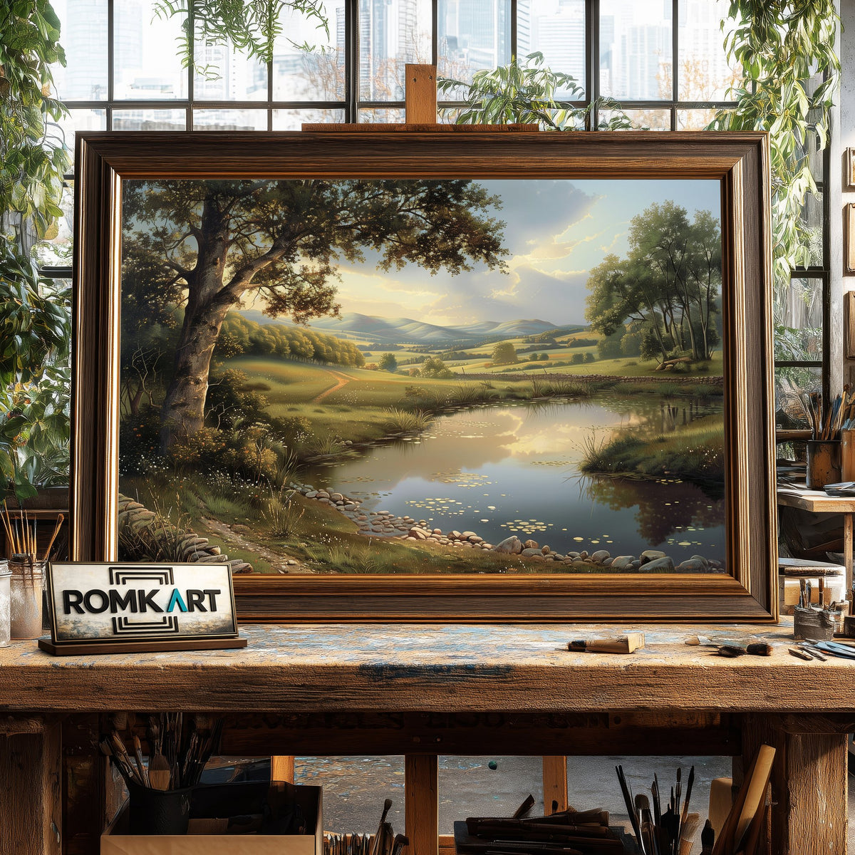 Pastoral Landscape Countryside Oil Painting - image 2