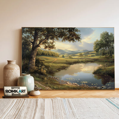 Pastoral Landscape Countryside Oil Painting - image 3