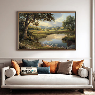 Pastoral Landscape Countryside Oil Painting - image 4