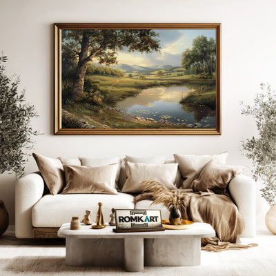 Pastoral Landscape Countryside Oil Painting - image 5