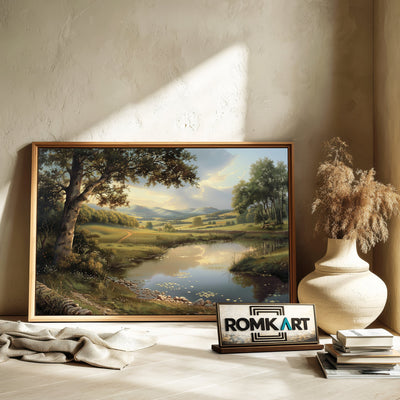 Pastoral Landscape Countryside Oil Painting - image 6