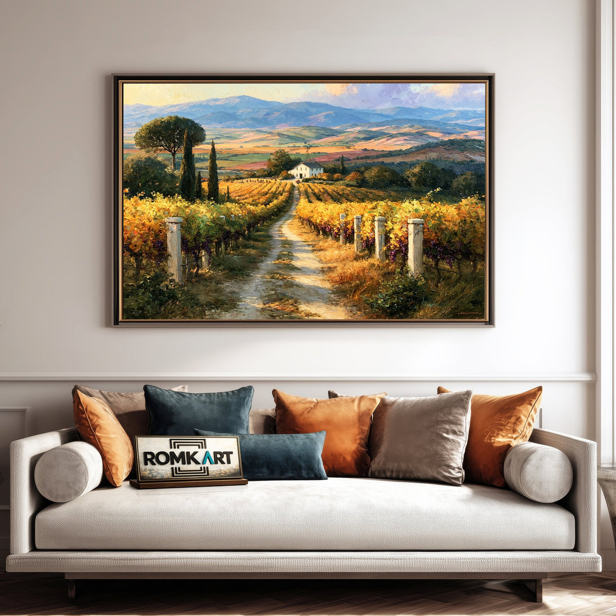 Pastoral Mediterranean Countryside Oil Painting - image 4