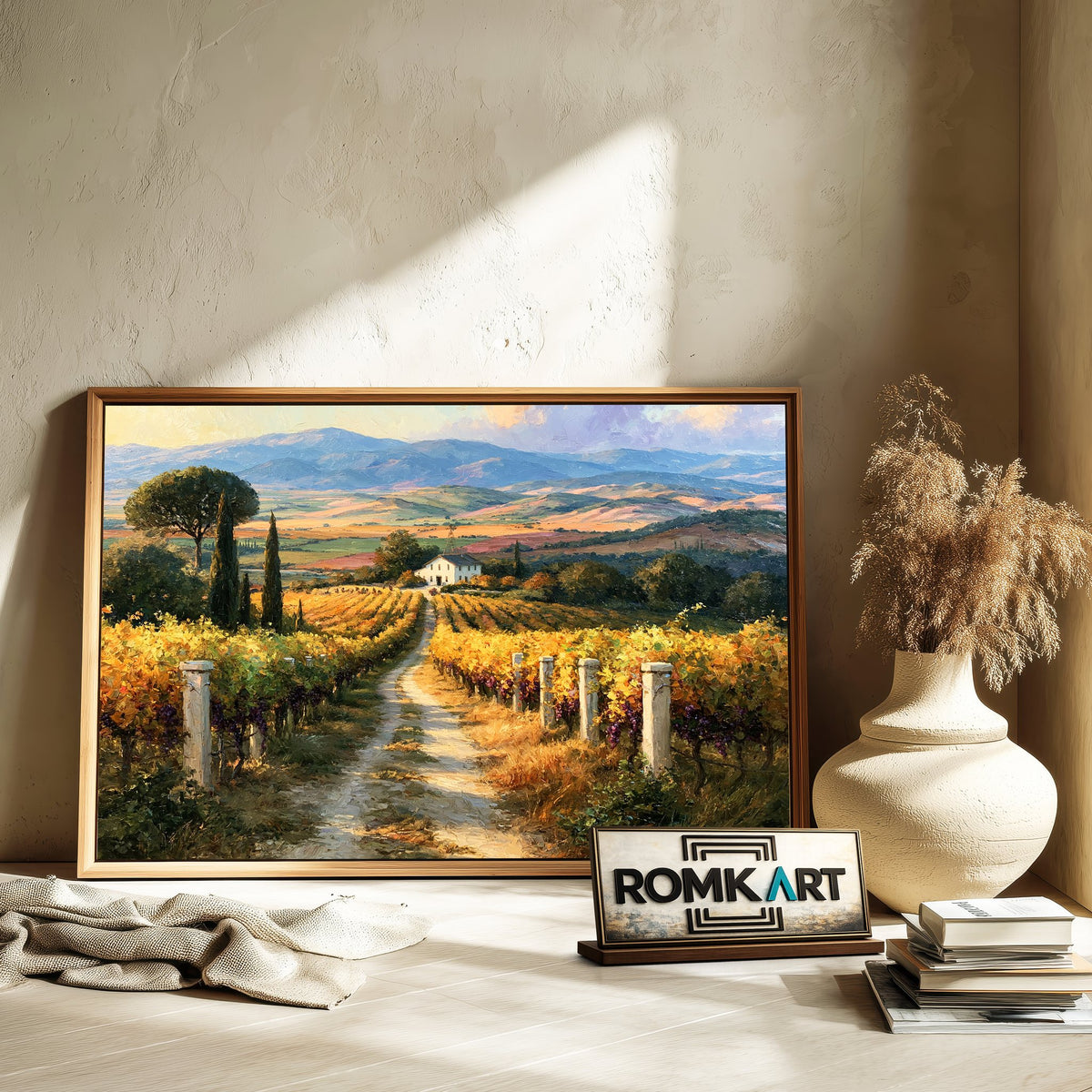 Pastoral Mediterranean Countryside Oil Painting - image 6