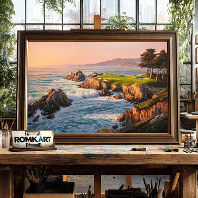 Pebble Beach Golf Links Sports Oil Painting - image 2