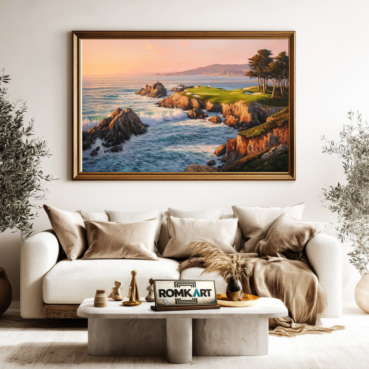 Pebble Beach Golf Links Sports Oil Painting - image 5
