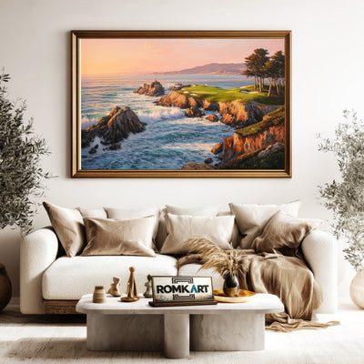 Pebble Beach Golf Links Sports Oil Painting - image 5