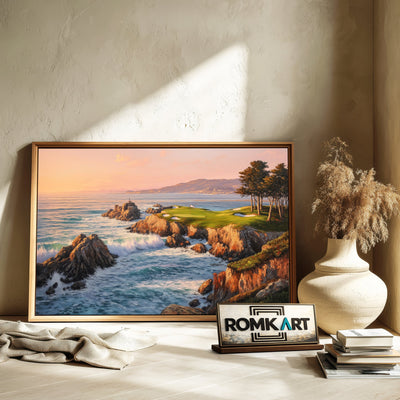 Pebble Beach Golf Links Sports Oil Painting - image 6
