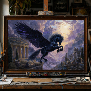 Pegasus in Olympus hand-painted oil painting on canvas