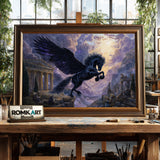 Pegasus in Olympus Fantasy Oil Painting - image 2