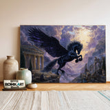Pegasus in Olympus Fantasy Oil Painting - image 3