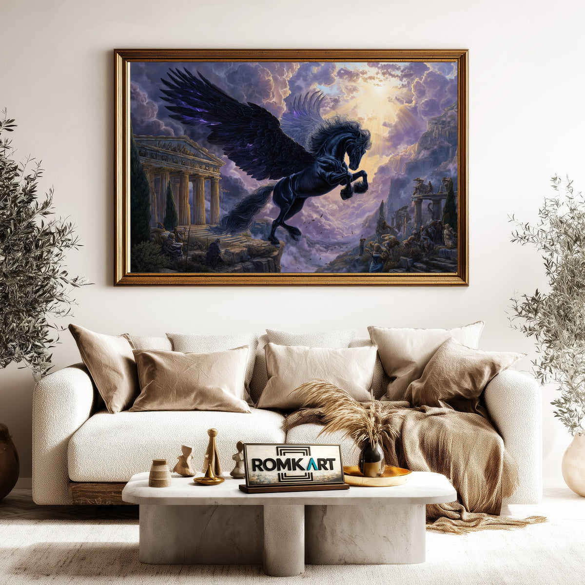 Pegasus in Olympus Fantasy Oil Painting - image 5