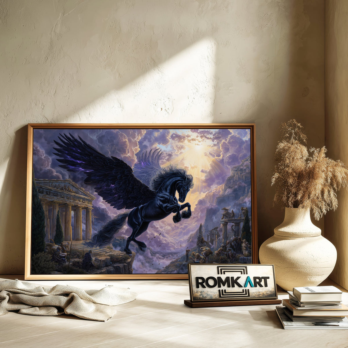 Pegasus in Olympus Fantasy Oil Painting - image 6