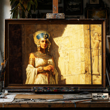 Pharaoh Hatshepsut hand-painted oil painting on canvas