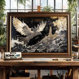 Phoenix on the Ocean Storm Fantasy Oil Painting - image 2