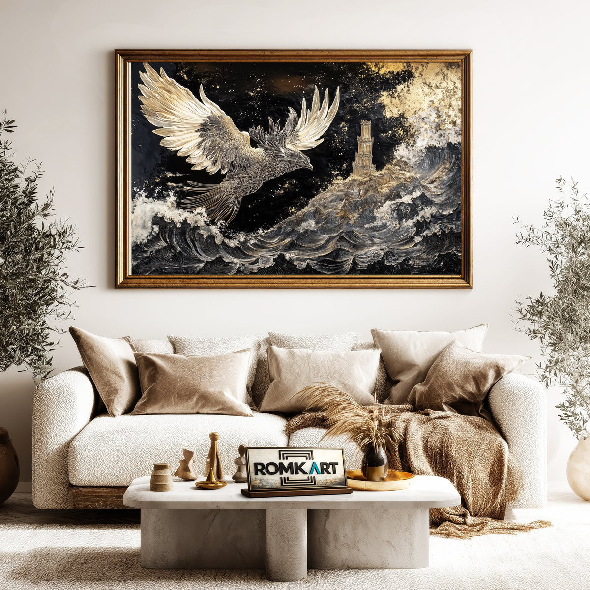 Phoenix on the Ocean Storm Fantasy Oil Painting - image 5