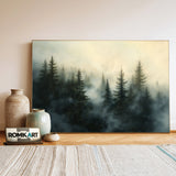 Pine Forest Mist Forest Landscape Oil Painting - image 3