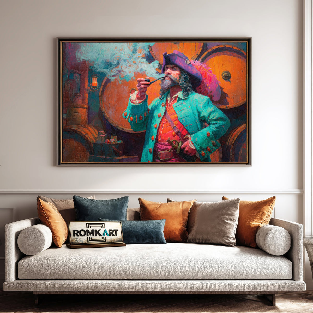 Pirate Captain and Smoke-topaz-upscale-2x Oil Painting - image 4
