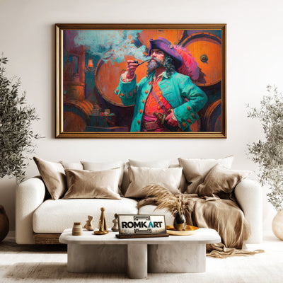 Pirate Captain and Smoke-topaz-upscale-2x Oil Painting - image 5